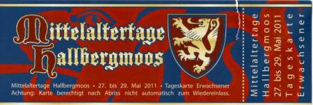 Eintrittskarte für die Mittelaltertage Hallbergmoos